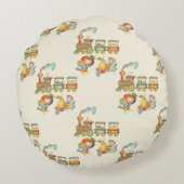 Cute Child's Bird Apple Train Round Pillow Rundes Kissen (Rückseite)