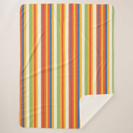 Cute Childs Circus Stripe Sherpa Blanket Sherpadecke