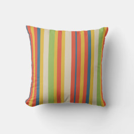 Cute Childs Circus Stripe Throw Pillow Kissen