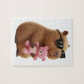 Cute Chill Capybara with Teddy Bear Jigsaw Puzzle (Horizontal)