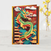 Cute Chinese Dragon Year Birthday Origami GC Karte (Gelbe Blume)