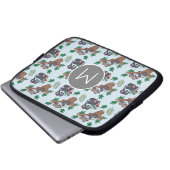 Cute Chinese Pandas Pattern Monogram Laptopschutzhülle (Vorne Knopf)