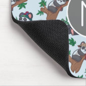 Cute Chinese Pandas Pattern Monogram Mousepad (Ecke)
