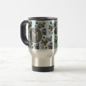 Cute Chinese Pandas Pattern Monogram Reisebecher (Vorderseite Links)