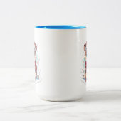 Cute Chipmunk dressed for winter with a hot mug Zweifarbige Tasse (Mittel)