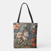Cute Chipmunk William Morris Inspired Floral Tasche (Rückseite)