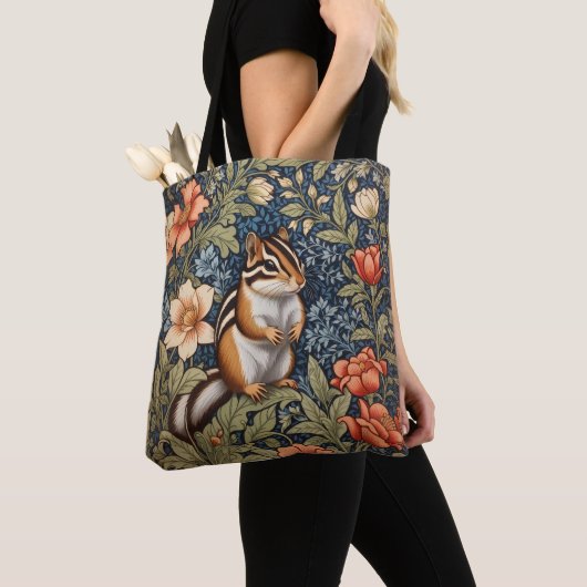 Cute Chipmunk William Morris Inspired Floral Tasche (Von Nahem)