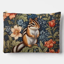 Cute Chipmunk William Morris Inspired Floral Zubehörtasche