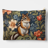 Cute Chipmunk William Morris Inspired Floral Zubehörtasche (Rückseite)