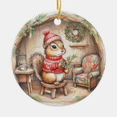Cute Chipmunk with Message Christmas Ornament (Vorne)