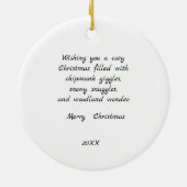 Cute Chipmunk with Message Christmas Ornament (Hinten)