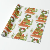 Cute Chipmunk with Pine Christmas Geschenkpapier (Ungerollt)
