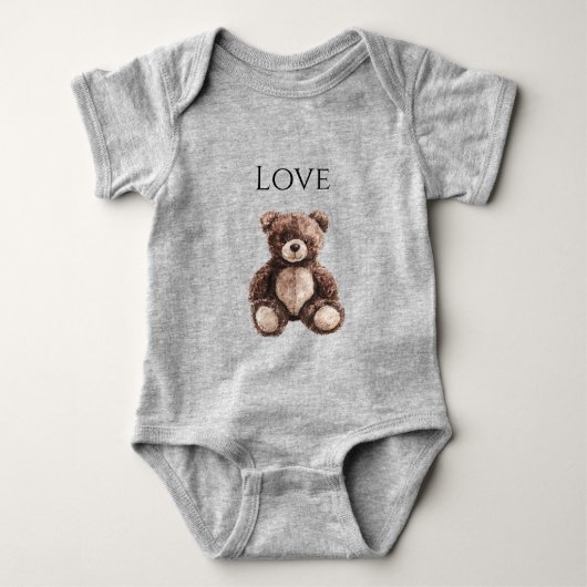 Cute Chocolate Brown Teddy Bear Baby Strampler (Vorderseite)