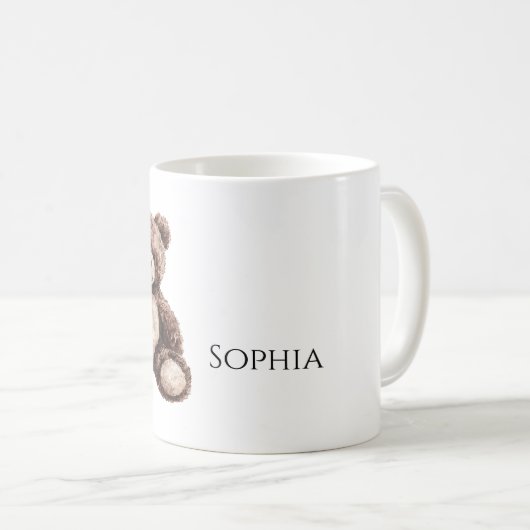 Cute Chocolate Brown Teddy Bear Kaffeetasse (VorderseiteRechts)