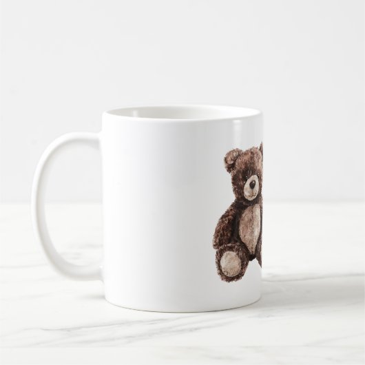 Cute Chocolate Brown Teddy Bear Kaffeetasse (Links)