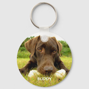 Cute Chocolate Labrador Custom Keychain Schlüsselanhänger