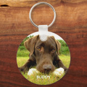 Cute Chocolate Labrador Custom Keychain Schlüsselanhänger (Vorderseite)