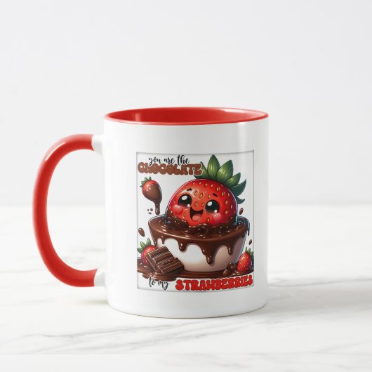 Cute Chocolate strawberry word art Tasse (Links)
