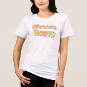 Cute "Choose Happy" Pastel Rainbow Tri-Blend Shirt (Vorderseite)