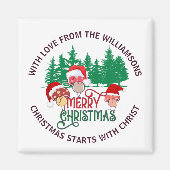 Cute Christian MERRY CHRISTMAS Mushroom Magnet (Vorne)