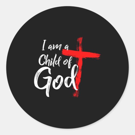 Cute Christian Salvation Quote Gift I Am A Child O Runder Aufkleber (Vorderseite)