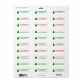Cute Christmas Address Label with Fun Cartoon Tree (Vorne)