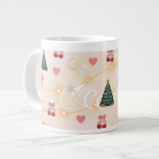 Cute Christmas Aesthetic Mug  Jumbo-Tasse (Vorderseite Links)
