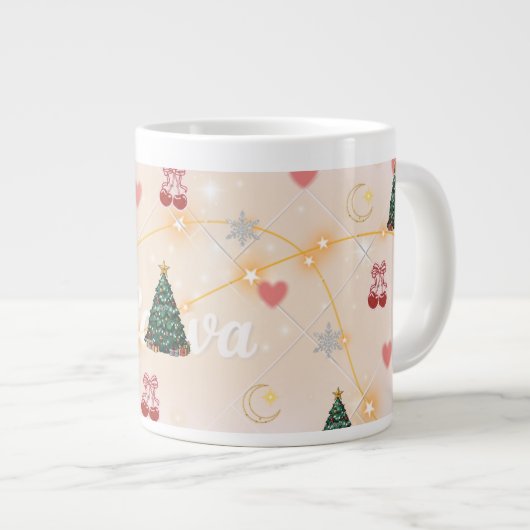 Cute Christmas Aesthetic Mug Jumbo-Tasse (Vorderseite Rechts)