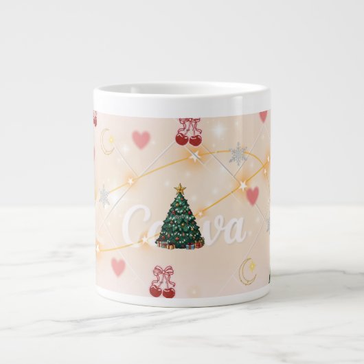 Cute Christmas Aesthetic Mug  Jumbo-Tasse (Vorderseite)
