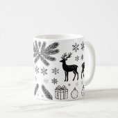 Cute Christmas Animals Illustration mugs Kaffeetasse (VorderseiteRechts)