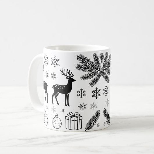 Cute Christmas Animals Illustration mugs Kaffeetasse (Vorderseite Links)
