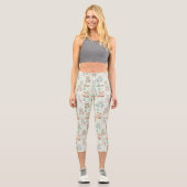 Cute Christmas Animals Seamless Pattern Capri Leggings (Vorderseite)