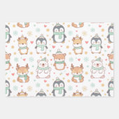 Cute Christmas Animals Wrapping Paper – Festive Ho Geschenkpapier Set (Vorderseite)