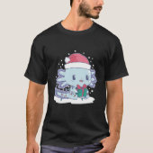 Cute Christmas Axolotl Manga Kawaii Amphibian Sant T-Shirt (Vorderseite)
