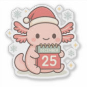 Cute Christmas Axolotl Sticker Kawaii Holiday  (Vorderseite)