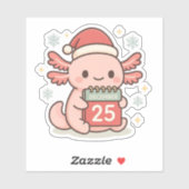 Cute Christmas Axolotl Sticker Kawaii Holiday  (Blatt)