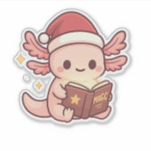 Cute Christmas Axolotl Sticker | Kawaii Magic Book (Vorderseite)
