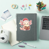 Cute Christmas Axolotl Sticker | Kawaii Magic Book (iPad Hülle)