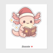 Cute Christmas Axolotl Sticker | Kawaii Magic Book (Blatt)