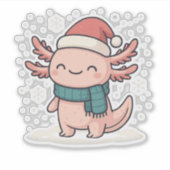 Cute Christmas Axolotl Sticker | Kawaii Winter  (Vorderseite)