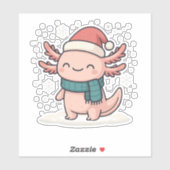 Cute Christmas Axolotl Sticker | Kawaii Winter  (Blatt)