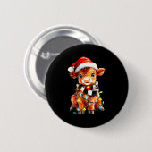 Cute Christmas Baby Highland Cow F Thanksgiving Button (Vorne & Hinten)