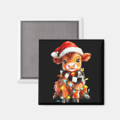 Cute Christmas Baby Highland Cow F Thanksgiving  Magnet (Vorderseite/Rückseite)