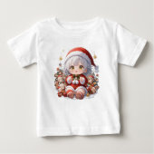 Cute Christmas Baby Santa Chibi Baby T-shirt (Vorderseite)