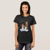 Cute Christmas Basset Hound Santa Hats Reindeer Do T-Shirt (Vorne ganz)
