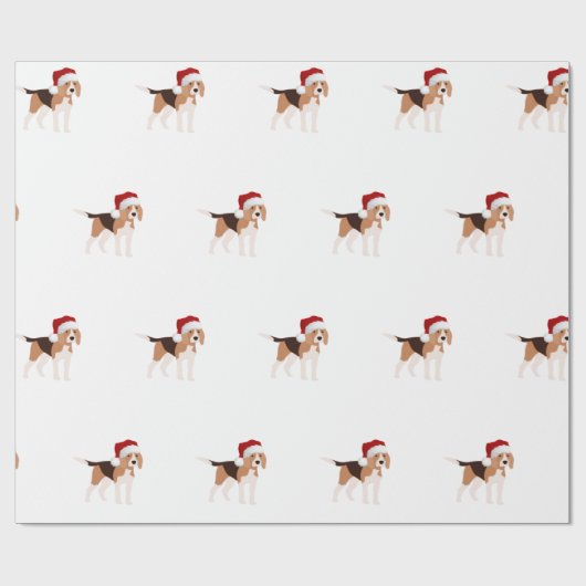 Cute Christmas Beagle  Geschenkpapier (Flach)