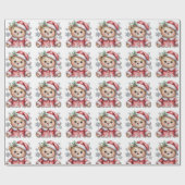 Cute Christmas Bear and Snowflakes Baby Shower Geschenkpapier (Flach)