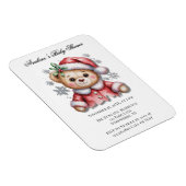 Cute Christmas Bear and Snowflakes Baby Shower Magnet (Rechte Seite)