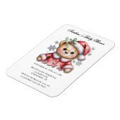 Cute Christmas Bear and Snowflakes Baby Shower Magnet (Linke Seite)