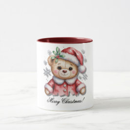 Cute Christmas Bear and Snowflakes Baby Shower  Tasse
